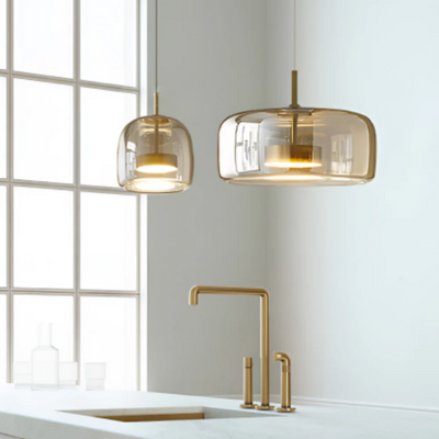 Moderne Loftlamper i Glas og Metal – Justerbar Højde, Sæt med 3 Bonusvis