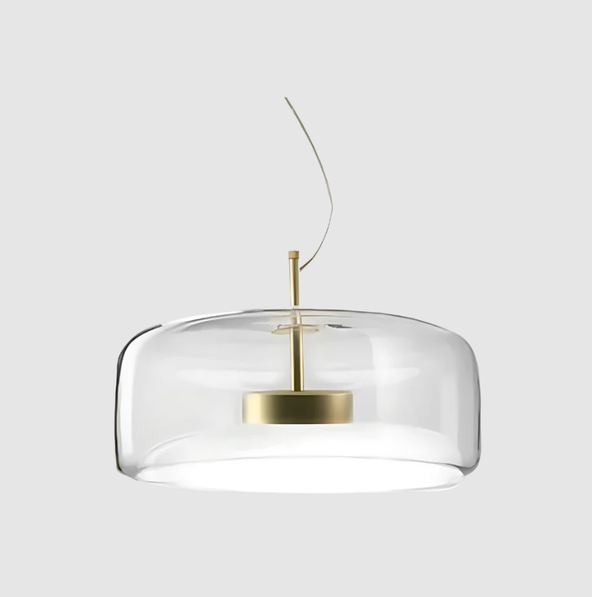 Moderne Loftlamper i Glas og Metal – Justerbar Højde, Sæt med 3 Krystalklarhed 35cm Bonusvis