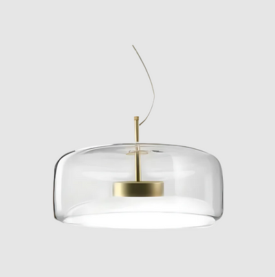 Moderne Loftlamper i Glas og Metal – Justerbar Højde, Sæt med 3 Krystalklarhed 35cm Bonusvis