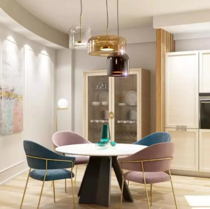 Moderne Loftlamper i Glas og Metal – Justerbar Højde, Sæt med 3 Bonusvis