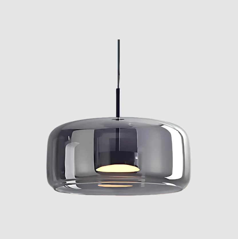 Moderne Loftlamper i Glas og Metal – Justerbar Højde, Sæt med 3 Røget grå 35cm Bonusvis