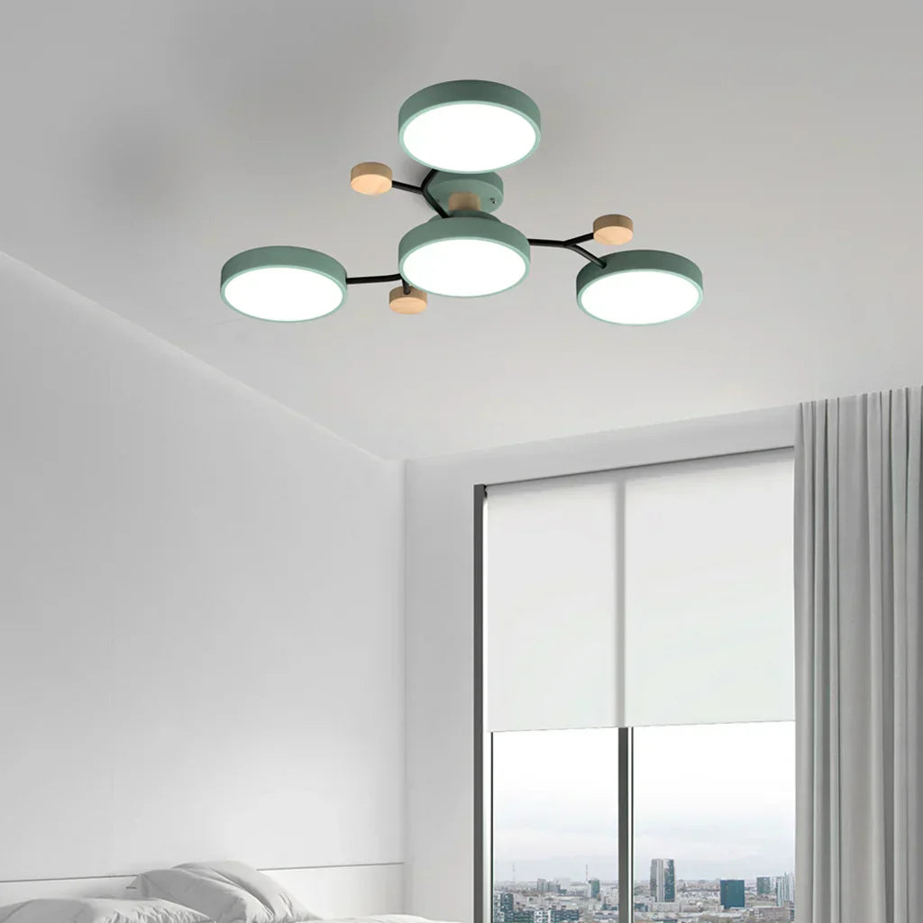 Moderne Geometrisk LED Plafonnier – Metal og Trædesign med Blødt Lys Bonusvis