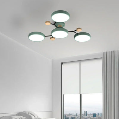 Moderne Geometrisk LED Plafonnier – Metal og Trædesign med Blødt Lys Bonusvis