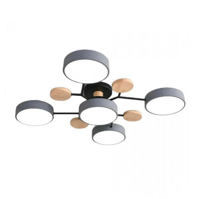 Moderne Geometrisk LED Plafonnier – Metal og Trædesign med Blødt Lys Bonusvis