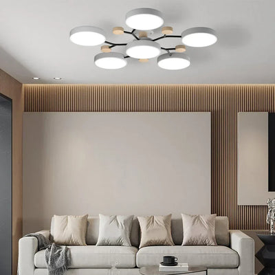 Moderne Geometrisk LED Plafonnier – Metal og Trædesign med Blødt Lys Bonusvis