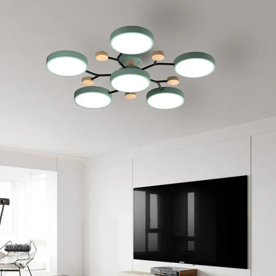 Moderne Geometrisk LED Plafonnier – Metal og Trædesign med Blødt Lys Bonusvis