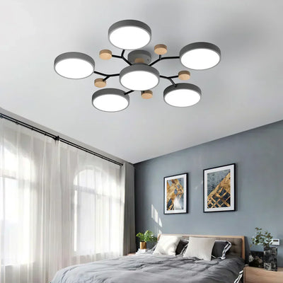 Moderne Geometrisk LED Plafonnier – Metal og Trædesign med Blødt Lys Bonusvis