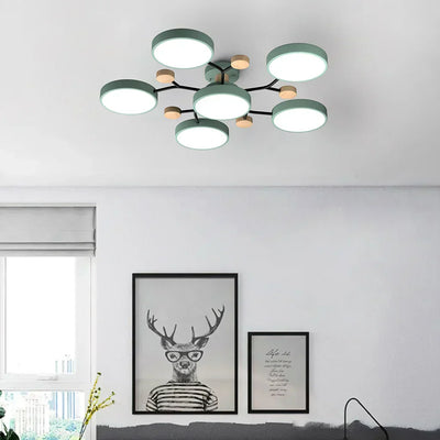 Moderne Geometrisk LED Plafonnier – Metal og Trædesign med Blødt Lys Bonusvis