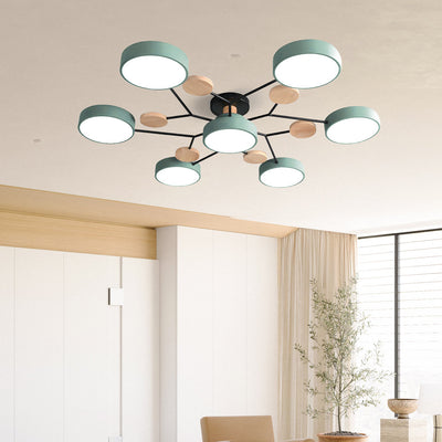 Moderne Geometrisk LED Plafonnier – Metal og Trædesign med Blødt Lys Bonusvis