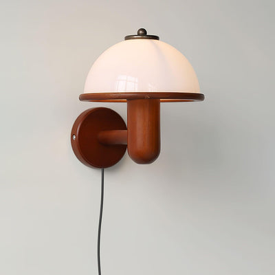 WoodMush Væglampe – Svampeformet LED Lampe i Naturligt Træ Bonusvis