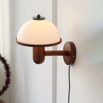 WoodMush Væglampe – Svampeformet LED Lampe i Naturligt Træ Bonusvis