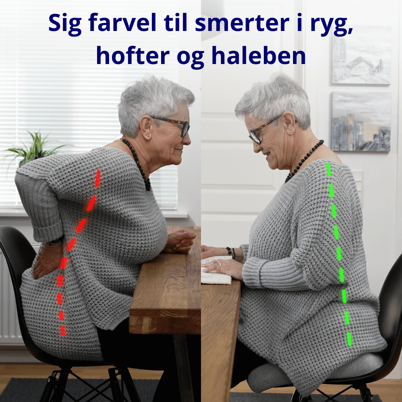 OrthoSeat Siddepude med Memory Skum – Ergonomisk Aflastning til Haleben, Hofter og Ryg Bonusvis
