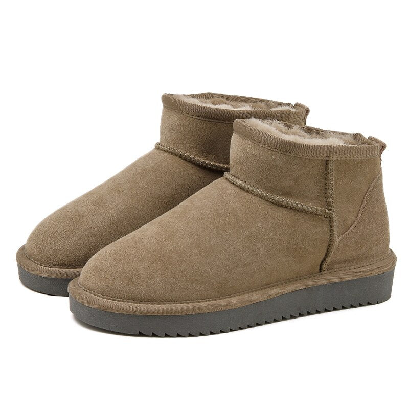 Bottines Fourrées en Cuir de Mouton – Komfort og Stil til Vinteren Beige Bonusvis