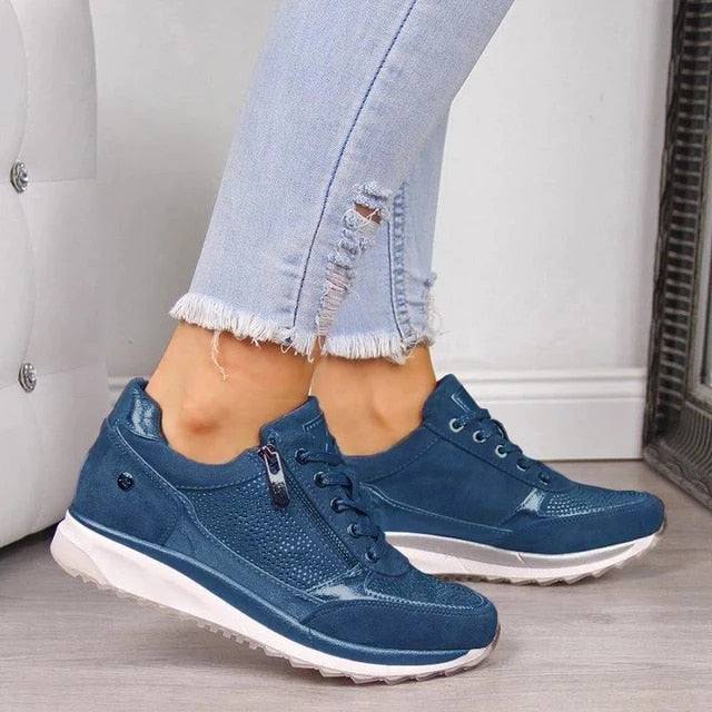 Alira Ortopædiske Sneakers til Kvinder – Støttende og Komfortable Sko til Hverdag og Fritid Blå Bonusvis