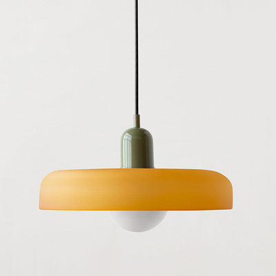 GeoGlow - Elegant Bauhaus pendellampe i farvet glas Bonusvis