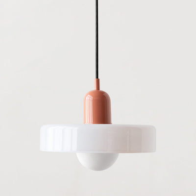 GeoGlow - Elegant Bauhaus pendellampe i farvet glas Bonusvis