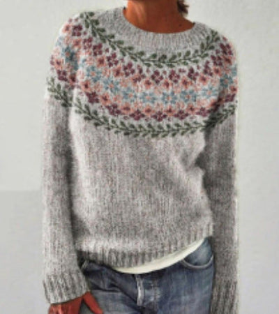 Tidløs Ribstrikket Crewneck Sweater – Komfort og Elegance til Efteråret Grå Grøn Bonusvis