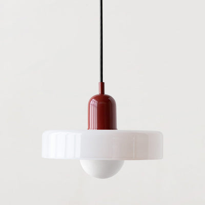 GeoGlow - Elegant Bauhaus pendellampe i farvet glas Bonusvis