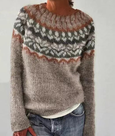 Tidløs Ribstrikket Crewneck Sweater – Komfort og Elegance til Efteråret Beige Grå Bonusvis