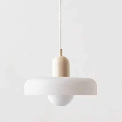 GeoGlow - Elegant Bauhaus pendellampe i farvet glas Hvid Beige Bonusvis