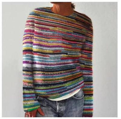 Tidløs Ribstrikket Crewneck Sweater – Komfort og Elegance til Efteråret Multifarvet Et Bonusvis