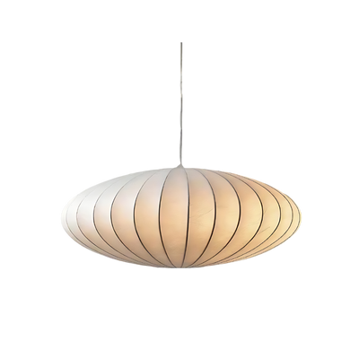 Velunza Loftslampe i Silke med Metalramme – Elfenbenshvid Designlampe i Ø30cm eller Ø50cm til Stue, Soveværelse og Spisestue Bonusvis