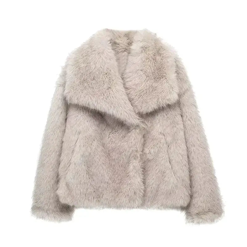 Vinterjakke i Falsk Pels – Elegant og Varmt Design til Hverdag og Fest Beige Bonusvis