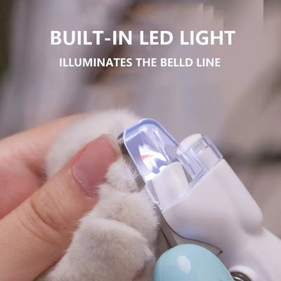 Hundeklipper med LED Lys og Sikkerhedsstopp – Negleklipper med Opsamler og Skarpe Rustfri Blade til Alle Hundestørrelser Bonusvis