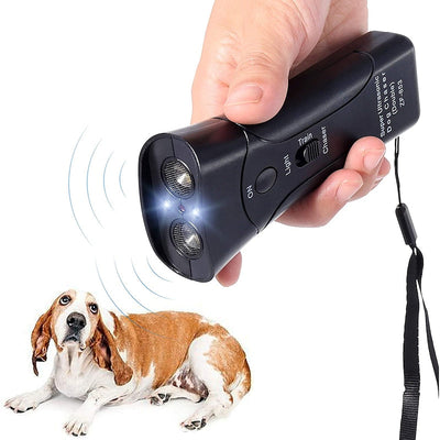 Ultralyd Hundetræner og Anti-Gø Enhed med LED Lygte – Bærbar Hundeskræmmer til Træning og Sikkerhed Bonusvis