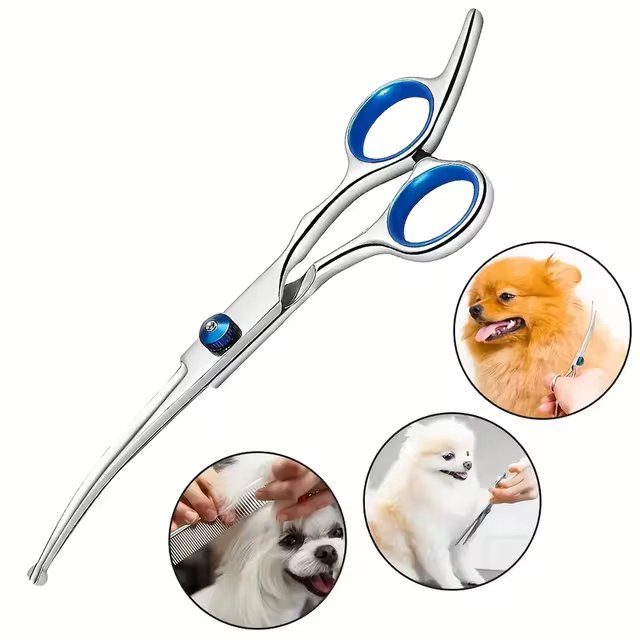 Sikkert Hundesaksesæt med Rundede Spidser – 5 Dele Groomingsæt med Kam og Etui, Rustfrit Stål til Alle Kæledyr Bonusvis