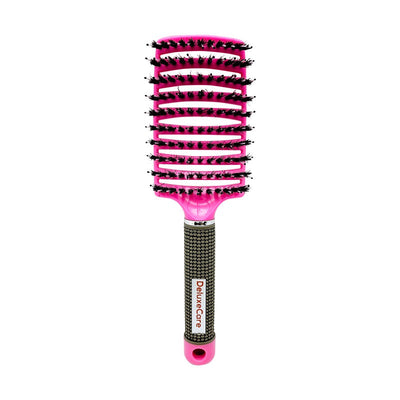 Silkibo Curved Brush Pro – Hårbørste med Vildsvinehår til Sundt, Glansfuldt og Filtret-Frit Hår Pink Bonusvis