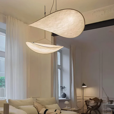 SilkGlow - Håndlavet loftlampe i silke og metal for sofistikeret belysning Bonusvis