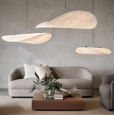 SilkGlow - Håndlavet loftlampe i silke og metal for sofistikeret belysning Bonusvis