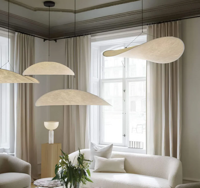 SilkGlow - Håndlavet loftlampe i silke og metal for sofistikeret belysning Bonusvis
