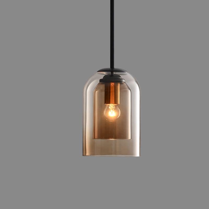 Moderne Pendellampe i Farvet Glas – Elegant Design til Hjem og Erhverv Brun Bonusvis