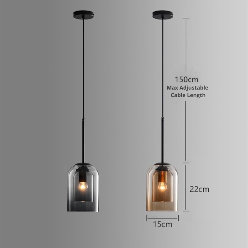 Moderne Pendellampe i Farvet Glas – Elegant Design til Hjem og Erhverv Bonusvis