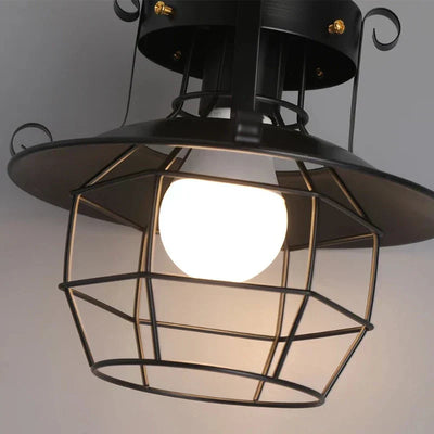 RustiCage Industriel Plafondslampe – Vintage Design med Metalstruktur Bonusvis