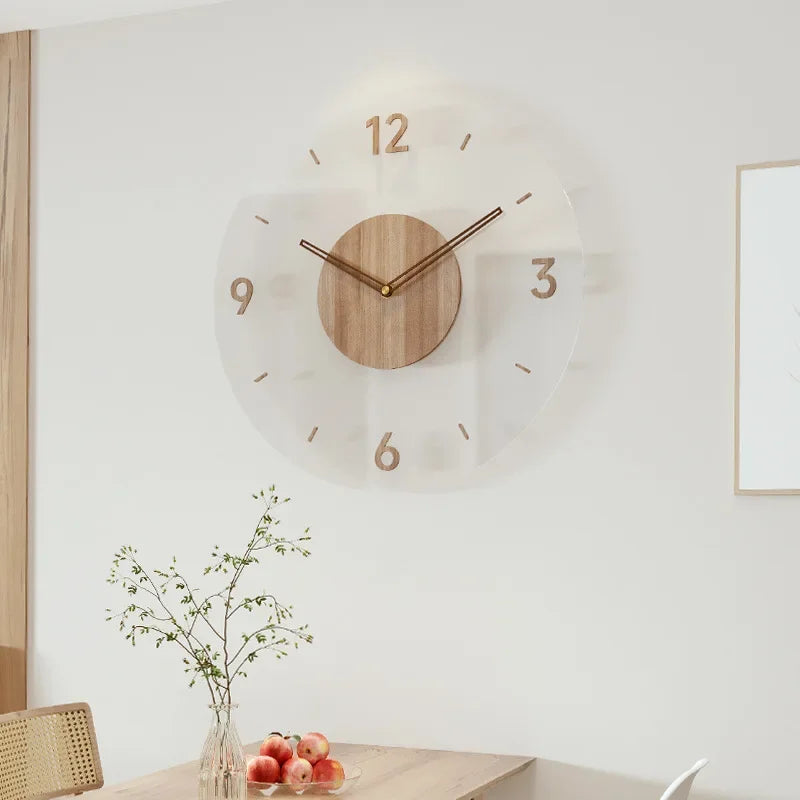 Skandinavisk Vægur i Træ – Lydløs Quartz Mekanisme og Minimalistisk Design A - Rammeløs Bonusvis