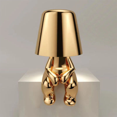 TranquilGlow - Stilfuld lampe med varm og afslappende belysning Siddende Guld Bonusvis