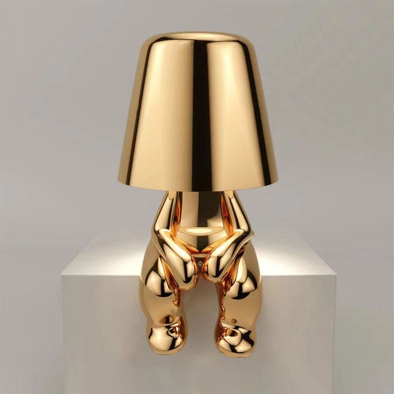 GlowHeld LED Lampe – Trådløs Bordlampe med Elegant Design At sidde i guld Bonusvis