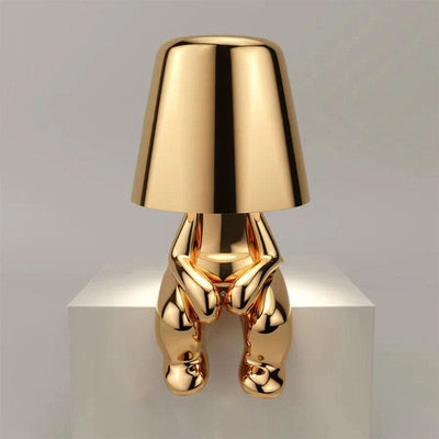 GlowHeld LED Lampe – Trådløs Bordlampe med Elegant Design At sidde i guld Bonusvis