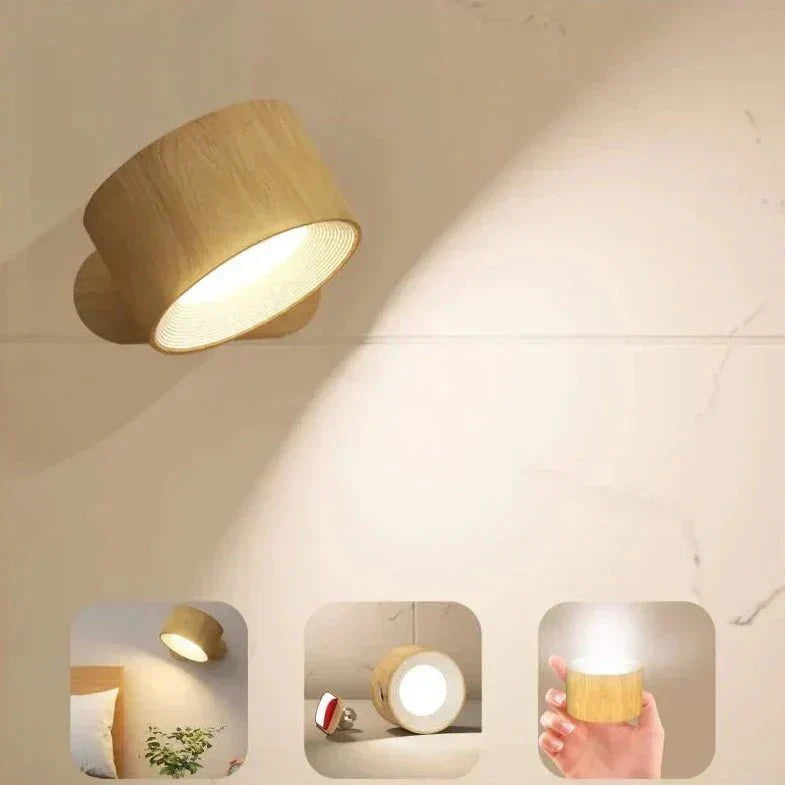 ELORA Trådløs Væglampe – Minimalistisk Design med Justerbart LED Lys Guld Bonusvis