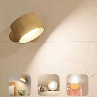 ELORA Trådløs Væglampe – Minimalistisk Design med Justerbart LED Lys Guld Bonusvis