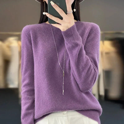 Merinould Pullover 100% Australsk – Luksus og Komfort til Koldere Måneder Violet Bonusvis