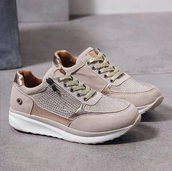 Alira Ortopædiske Sneakers til Kvinder – Støttende og Komfortable Sko til Hverdag og Fritid Beige Bonusvis