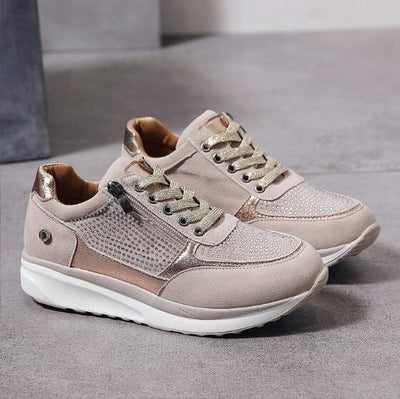 Alira Ortopædiske Sneakers til Kvinder – Støttende og Komfortable Sko til Hverdag og Fritid Beige Bonusvis