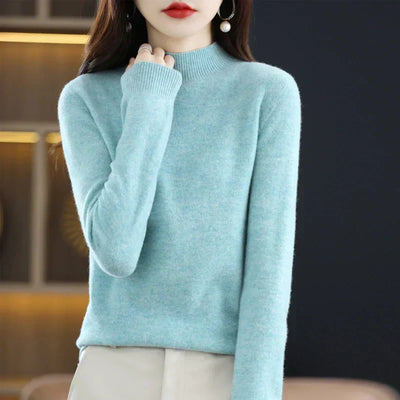 Merinould Pullover til Kvinder – Luksus og Komfort med Tidløst Design Lyseblå Bonusvis