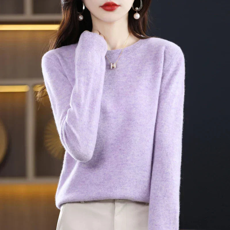 Cachemire Pullover – Luksuriøs og Ample til Stilfulde Vinterdage Lys violet Bonusvis