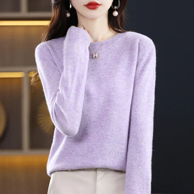 Cachemire Pullover – Luksuriøs og Ample til Stilfulde Vinterdage Lys violet Bonusvis