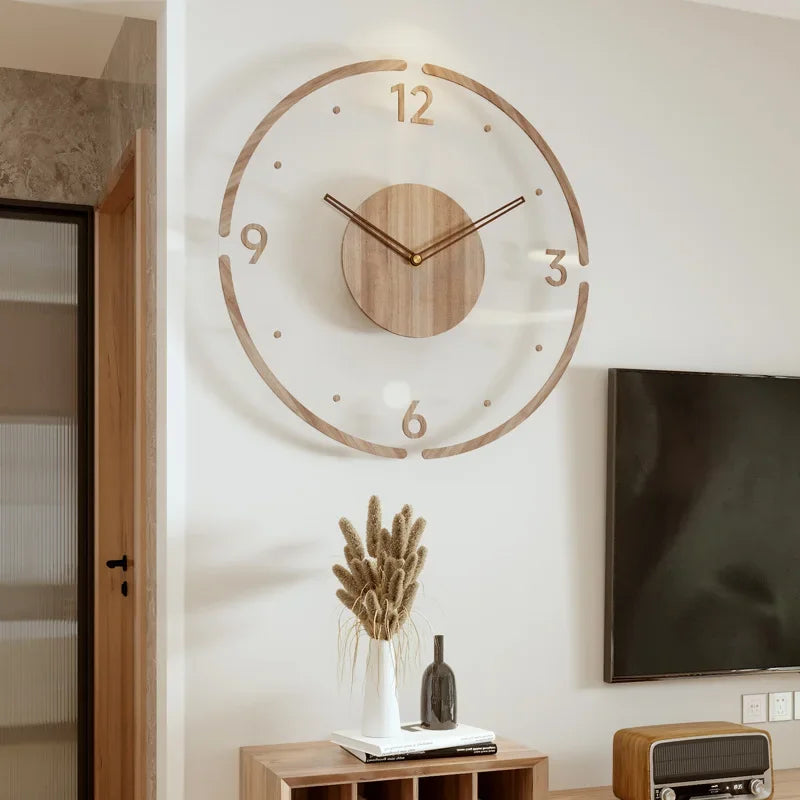 Skandinavisk Vægur i Træ – Lydløs Quartz Mekanisme og Minimalistisk Design Bonusvis